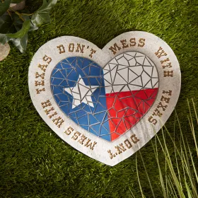 Texas Proud Stepping Stone - Don't Mess with Texas Heart Flag | Decorative Garden Flag for Texas Pride