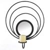 BLACK IRON MIRRORED WALL SCONCE