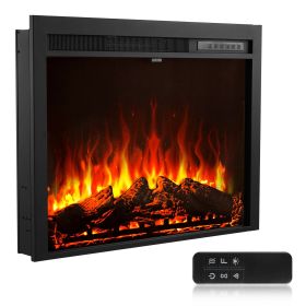Electric Fireplace Insert, 35 inch Recessed and Wall Mounted with Adjustable Flame Color Brightness & 8h Timer & Remote Control