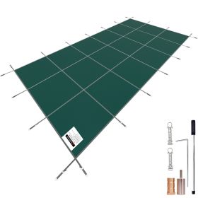Pool Safety Cover Fits 20x40ft Rectangle Inground Safety Pool Cover Green Mesh Solid Pool Safety Cover for Swimming Pool Winter Safety Cover