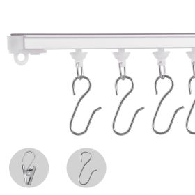 Ceiling Curtain Track Set, 9.9 FT/3 Meter, Self Adhesive, No Drill Ceiling Track System for Curtains
