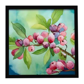 Connecticut Mountain Laurels in Watercolor Framed Metal Print Bathroom, Kitchen, Office, Home Decor Wall Art Ready to Hang, Square, 8X8