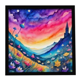 Colorful Campanula Framed Metal Print Bathroom, Kitchen, Office, Home Decor Wall Art Ready to Hang, Square, 8X8