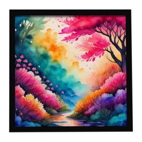 Colorful Azaleas Framed Metal Print Bathroom, Kitchen, Office, Home Decor Wall Art Ready to Hang, Square, 8X8