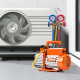 Vacuum Pump 4 CFM HVAC Single Stage Rotary Vane Vacuum Pump Oil Included (Option: Orange)