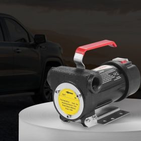 Fuel Transfer Pump 12V 10 GPM 1/4 HP Diesel Pump With Auto Fuel Nozzle (Option: Black)