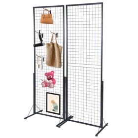 2-Pack 24"x67" Commercial Grid Wall Display With T-Base Stand - Double-Sided Wire Panel System For Retail Stores, Craft Fairs & Trade Shows (Incl (Option: Defaulttitle)
