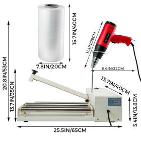18' Shrink Wrap Sealer, 530W I-Bar Shrink Wrap Machine, Shrink Wrap Sealer With Heat Gun And Shrink Film Suit For PVC POF Film (Option: Multicolor)