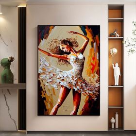 Hand Painted Oil Painting Abstract Dancer Oil Painting On Canvas Large Wall Art Original White Ballet Painting Boho Wall Decor Custom Painting Li (Style: 01, size: 150x220cm)